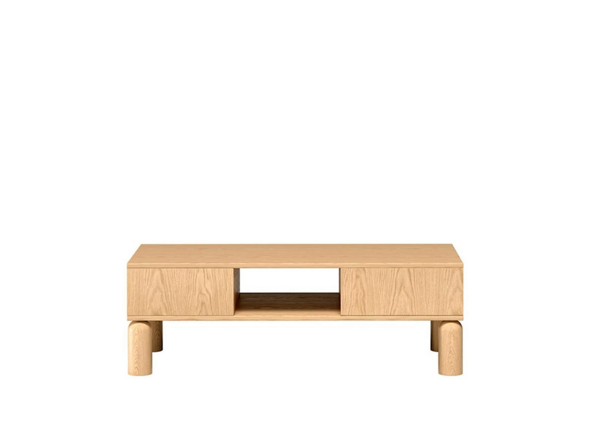 COUCHTISCH Sanden Eiche, mit Schublade - Eichefarben, Holzwerkstoff (37/110/50cm) - Bettso
