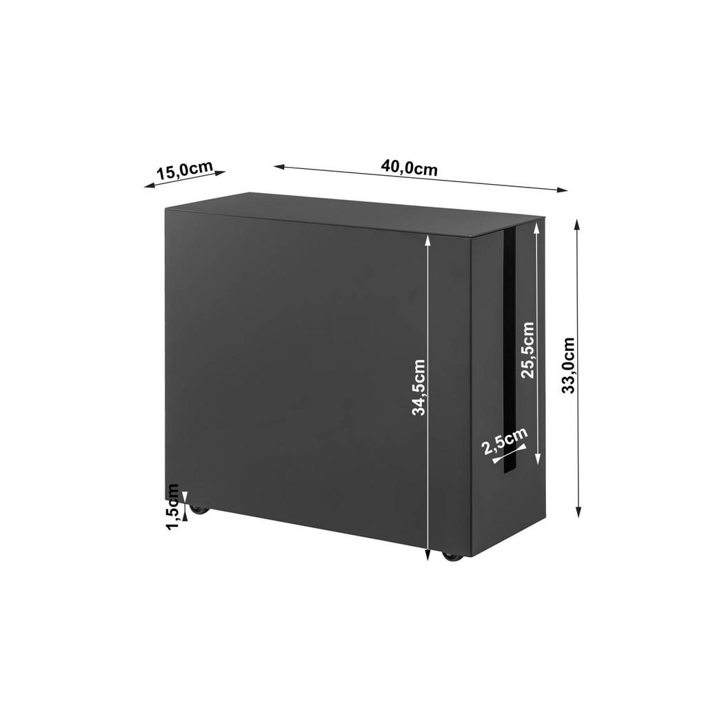 Thumbnail - Yamazaki Kabelbox, Schwarz, Metall, 15x34x40 cm, Arbeitszimmer, Schreibtische