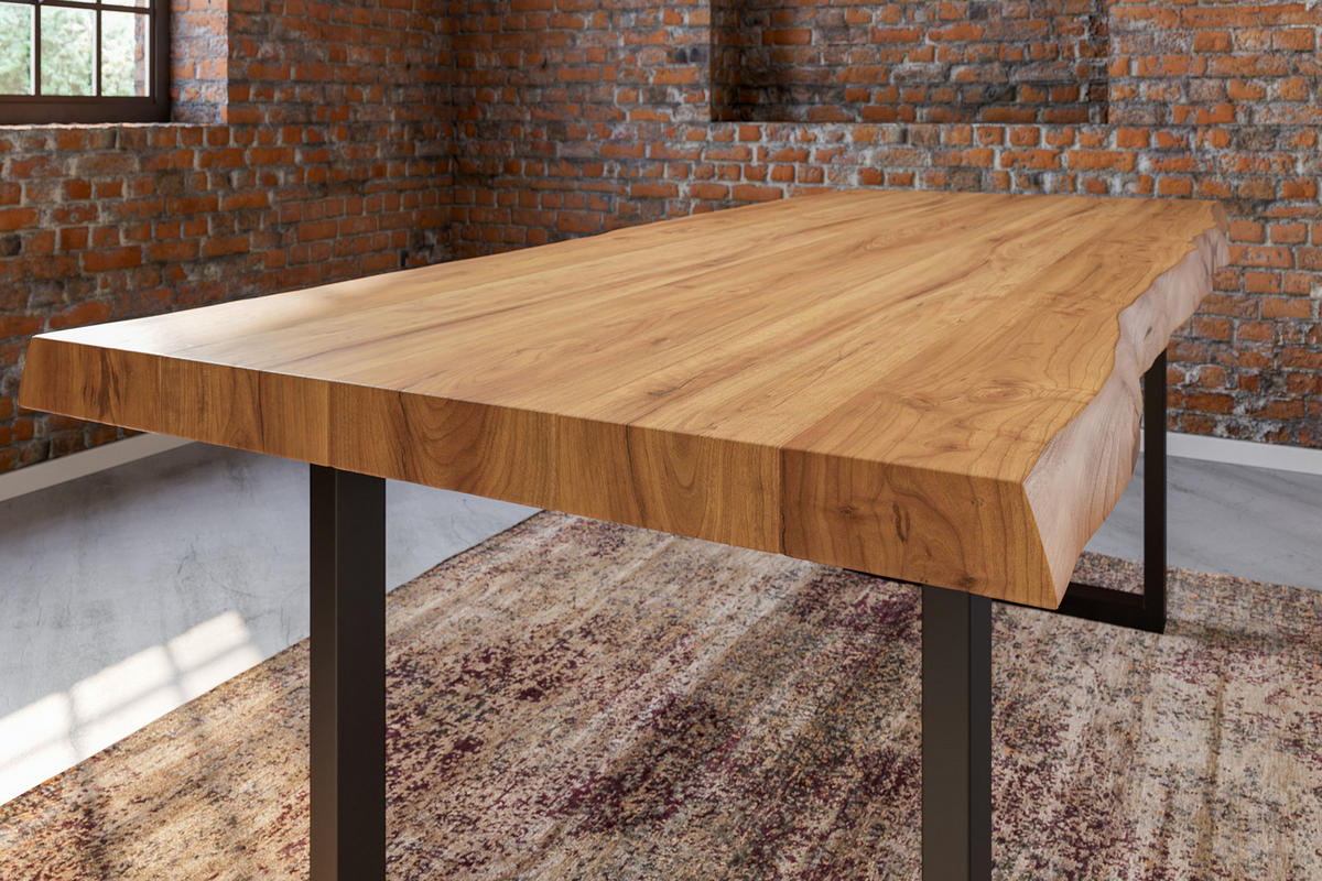 ESSTISCH UTRECHT - Beige/Schwarz, Holz/Metall (100/300/79cm) - SAM