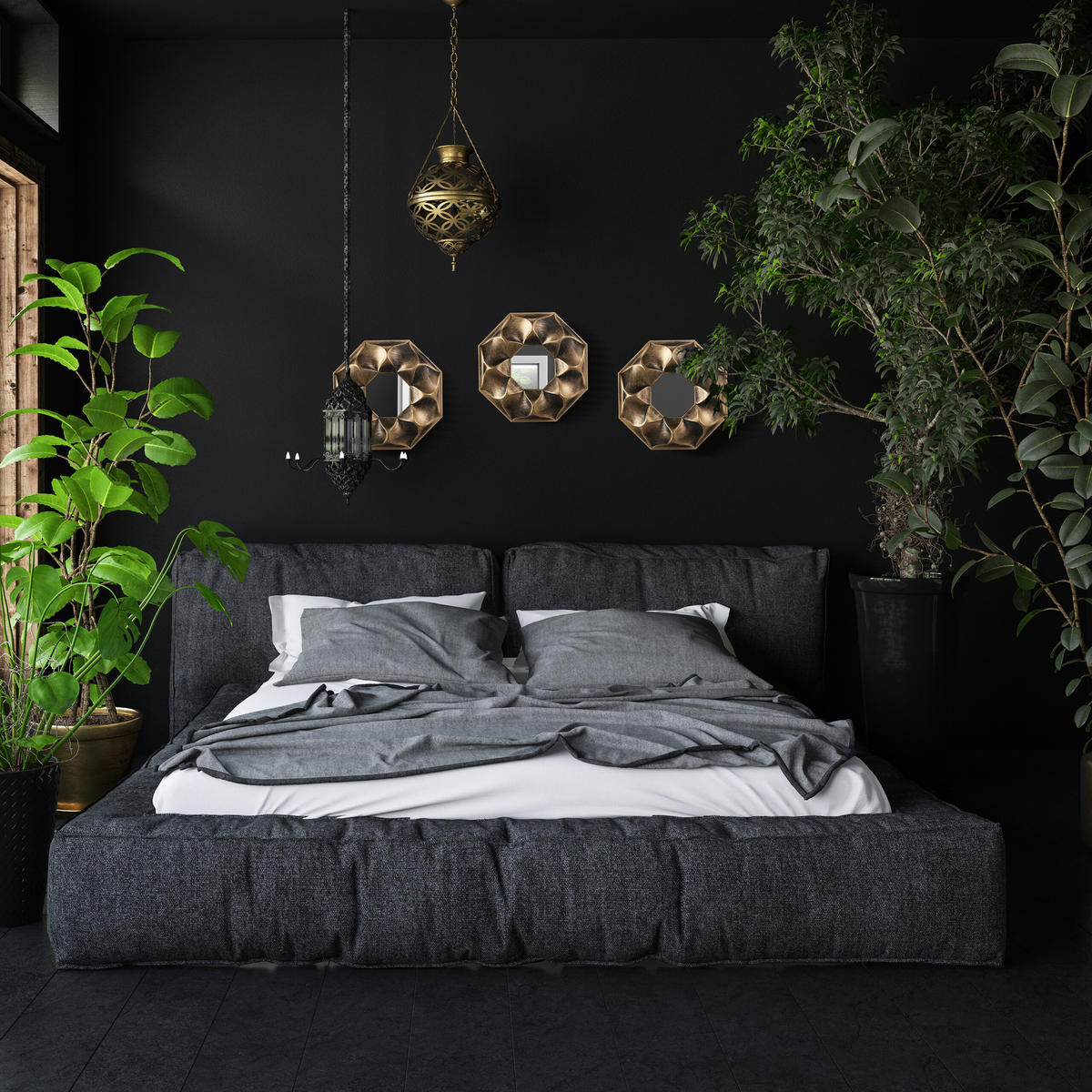 3XZRKADLÁ - zlatá, plast/sklo (25/25/2cm) - Relaxdays