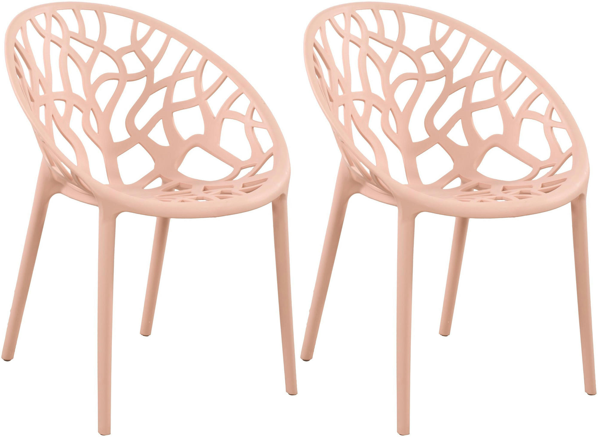 GARTENSTUHL 2er Set Kunststoff rosa - Rosa, Kunststoff (59/80/60cm) - CLP