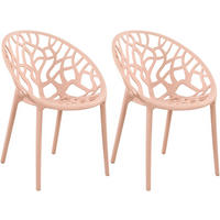 GARTENSTUHL 2er Set Kunststoff rosa - Rosa, Kunststoff (59/80/60cm) - CLP