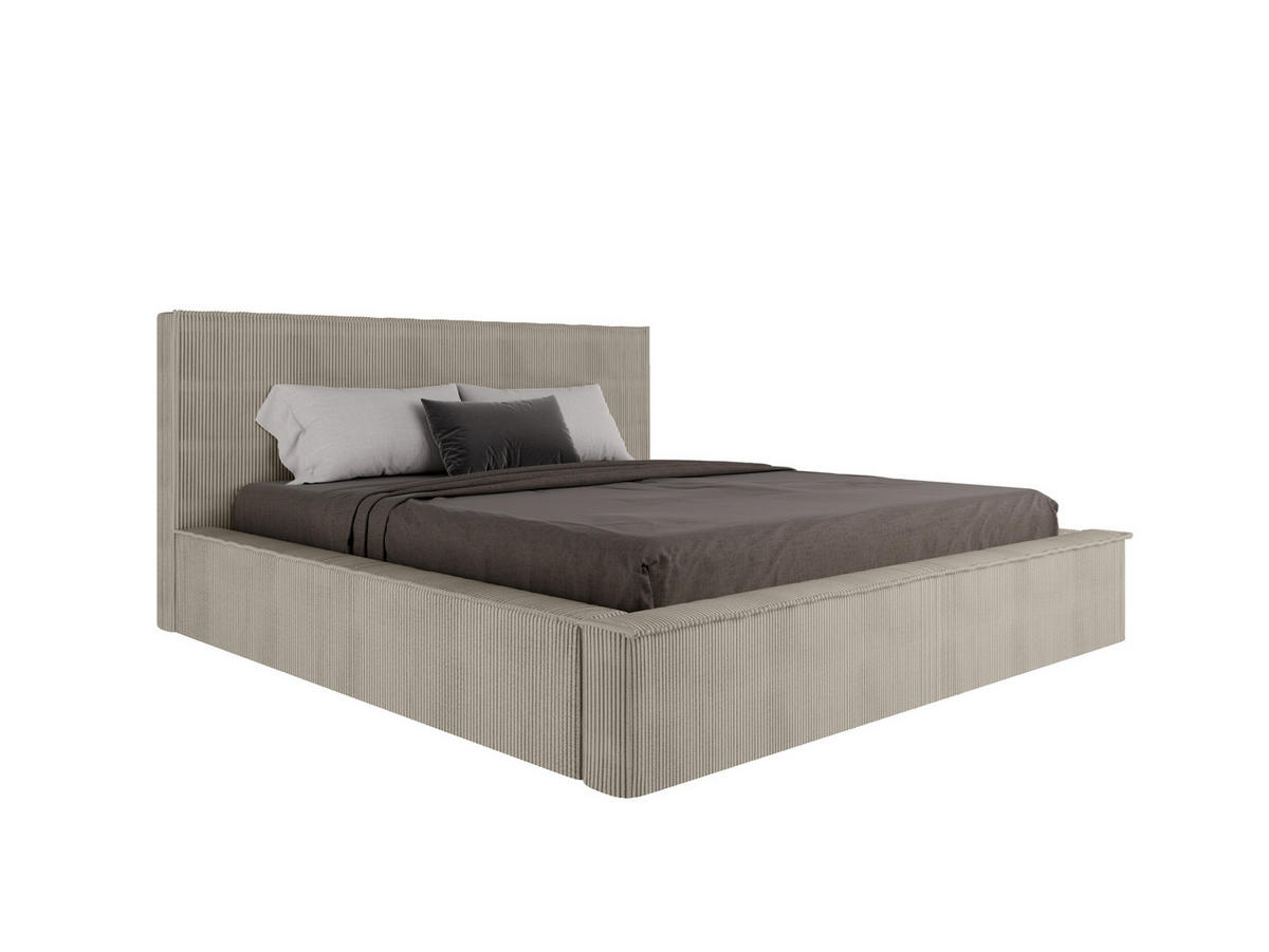 POLSTERBETT SANA 180x200cm Elegantes Polsterbett für modernen Wohnstil , 7-Zonen-Taschenfederkernmatratze mit kokos ARLAN (21 cm), beige - Beige, Holz (180/200cm) - Panda Möbel