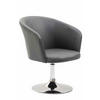 DREHSTUHL Lederlook grau - Chromfarben/Grau, Textil/Metall (66/81/61cm) - CLP