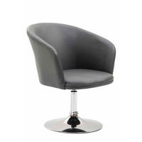DREHSTUHL Lederlook grau - Chromfarben/Grau, Textil/Metall (66/81/61cm) - CLP