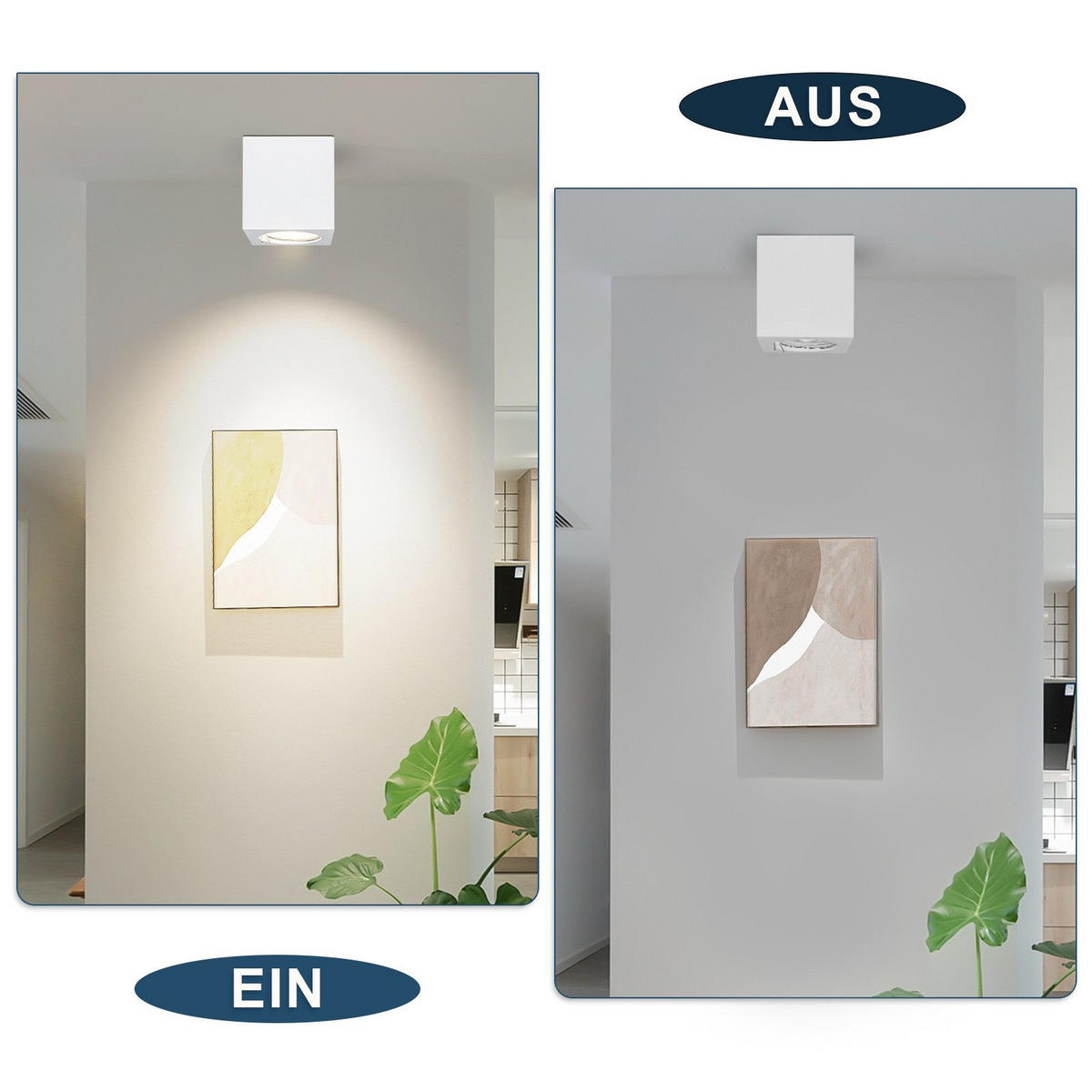 DECKENLEUCHTE Macri(4er-set) 7/7/7.5cm - Weiß, Keramik (7/7/7.5cm) - Nettlife