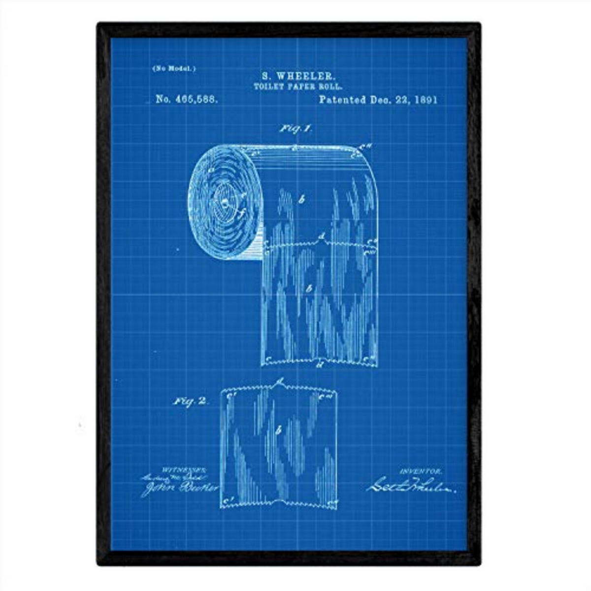 POSTER Toilettenpapier Patent A3 Rahmenlos - Klar, Papier (29.7/5/42cm) - Nacnic