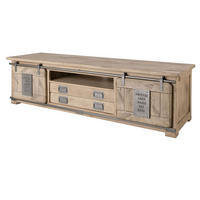 TV-BOARD Mango 180x55x50 whitewash lackiert RAILWAY #346 - Beige, Holz (180/50/55cm) - Massivmoebel24
