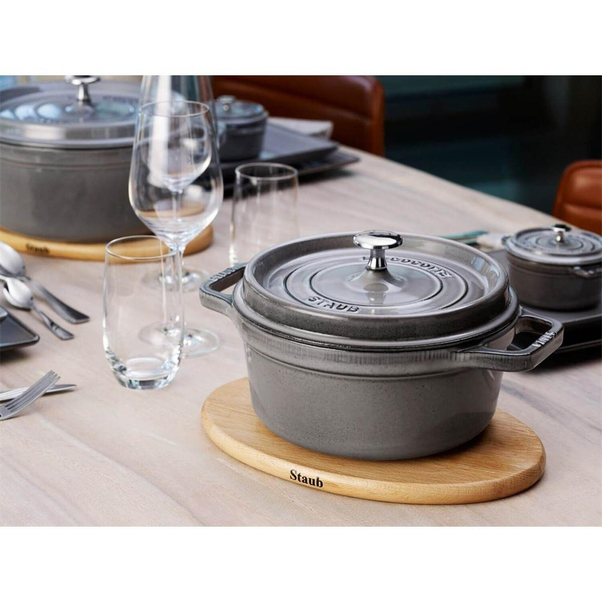 RUNDER Gusseisentopf 800 ml 405094750 - Grau, Metall (14cm) - Staub
