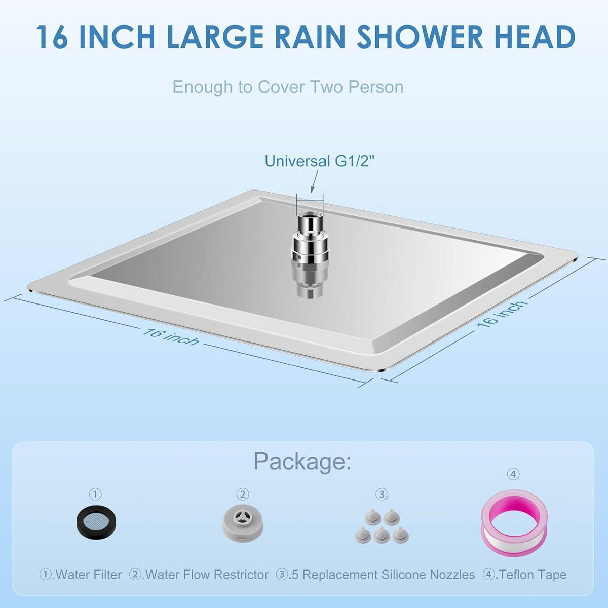 REGENDUSCHE 40 cm poliertes Chrom Edelstahl - Silberfarben, Metall (40/12.7/40cm)