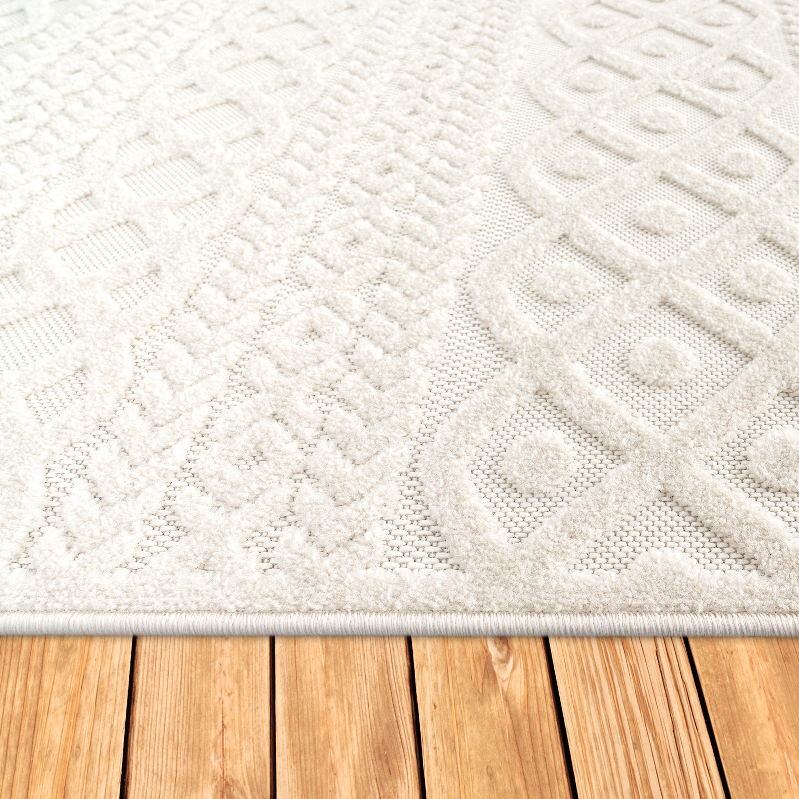 Paco Home Outdoorteppich Creme 160x160 cm