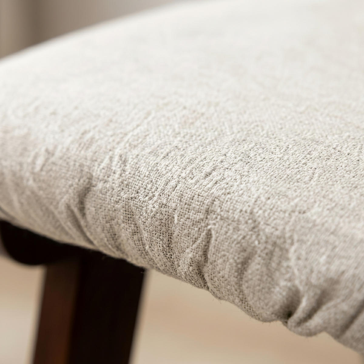 FOTPALL Beige lin - Multicolor, Trä/Textil (40/29/25cm) - Relaxdays