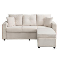 ECKSOFA 184/84,5/85,5 cm Beige - Beige, Textil (84.5/184cm)