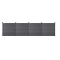 WPC Sichtschutzzaun CALLADO - 4 x Element + 5 x Pfosten - Anthrazit, Kunststoff (730/185cm) - Home Deluxe