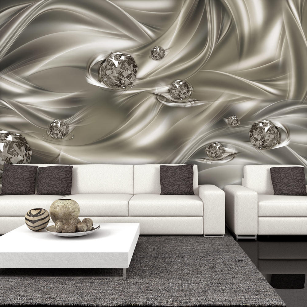 VLIESTAPETE Braun 200/140 cm - Silberfarben/Braun, Textil (200/1cm) - KUNSTLOFT