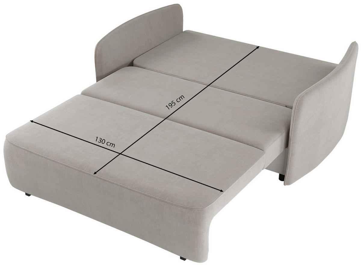 SCHLAFSOFA Paxi 165 cm - Ecru/Schwarz, Holz/Metall (165/84/106cm) - Selsey