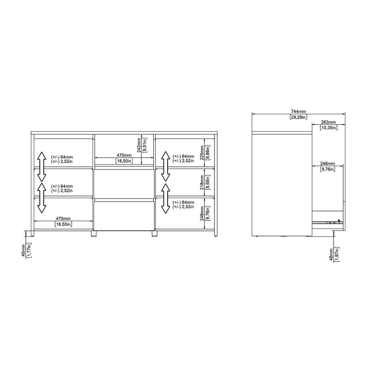 SIDEBOARD, Next, Eiche, Holzwerkstoff, 149 x 49 x 89 cm - Eichefarben, Holzwerkstoff (149/89/49cm) - ebuy24