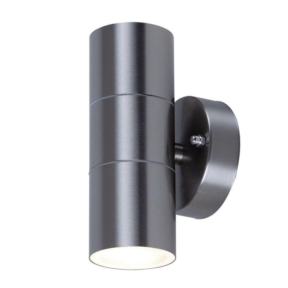 LED AUSSEN-WANDLEUCHTE Edelstahl Silber - Silberfarben, Metall (8.5/16.3/9.3cm)