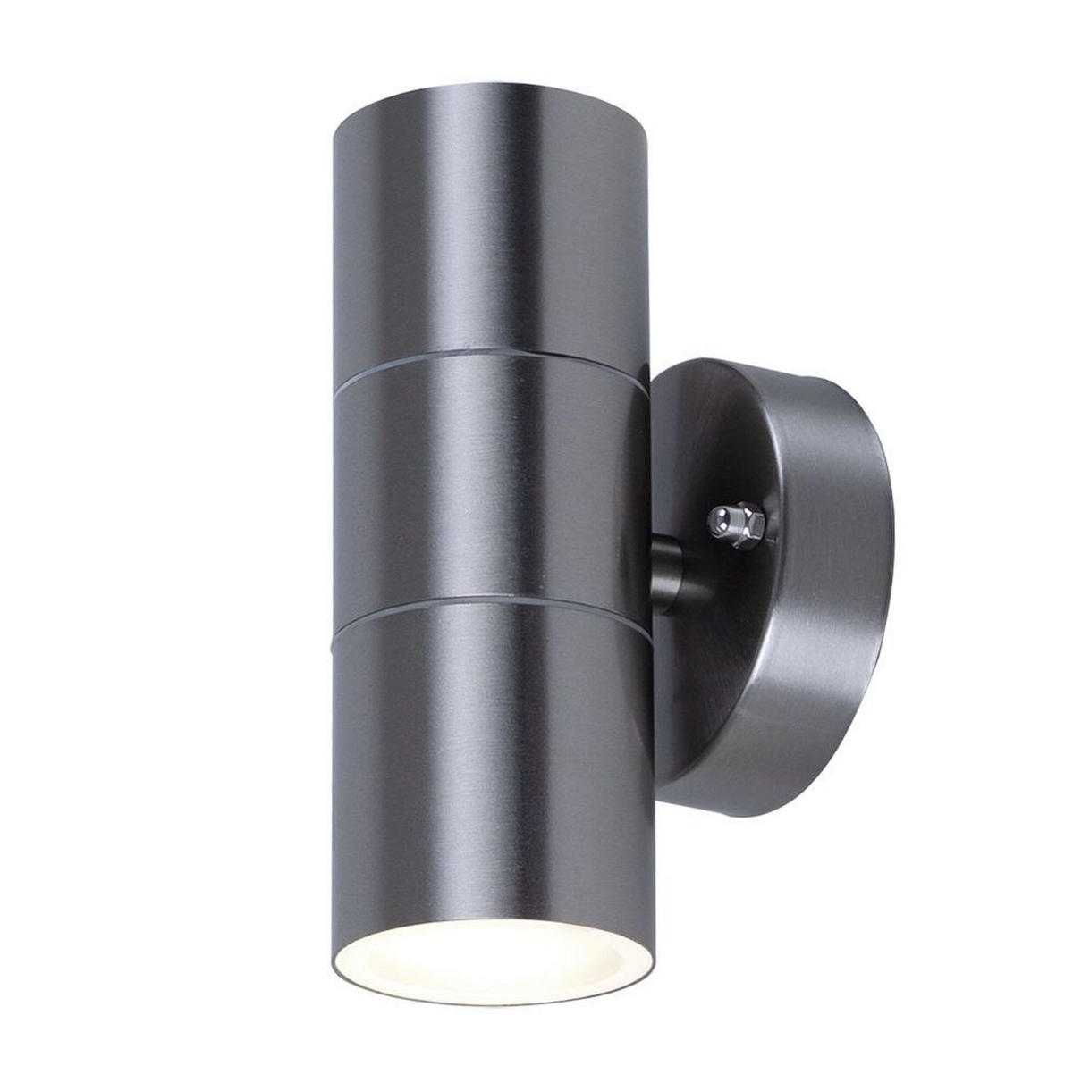 LED AUSSEN-WANDLEUCHTE Edelstahl Silber - Silberfarben, Metall (8.5/16.3/9.3cm)