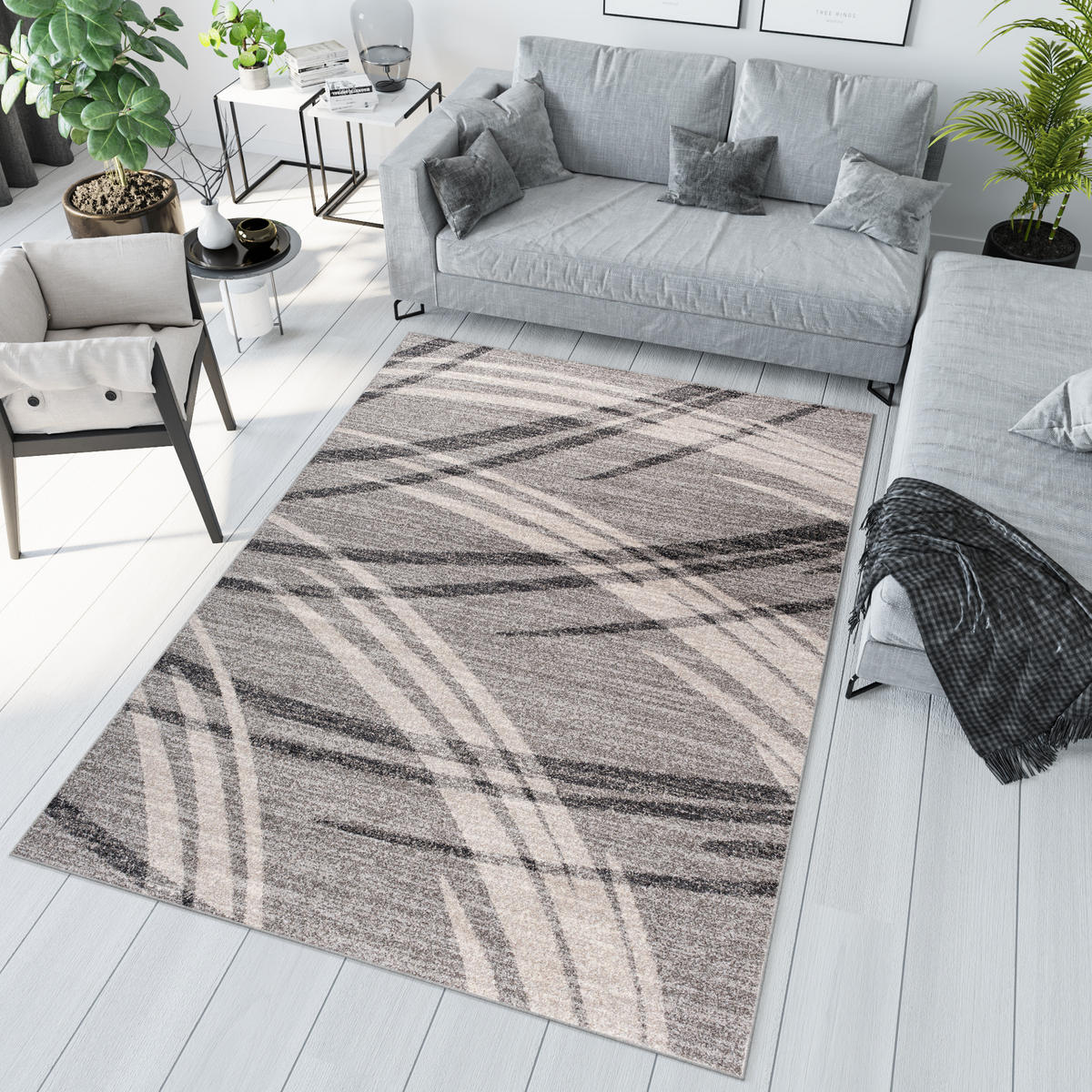 TEPPICH SARI Dunkelgrau 220/320 cm - Dunkelgrau, Textil (220/320cm) - Tapiso