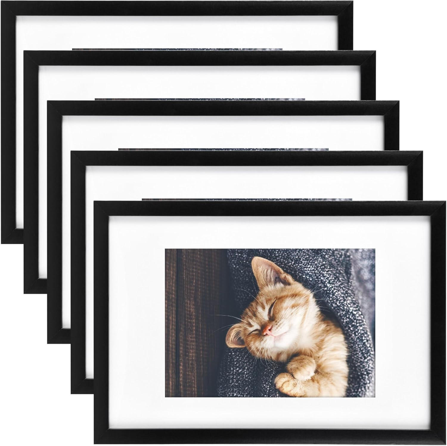 BILDERRAHMEN Galeria 13x18cm Schwarz (5tlg) - Schwarz, Holzwerkstoff (25/2/37cm) - BoMoe