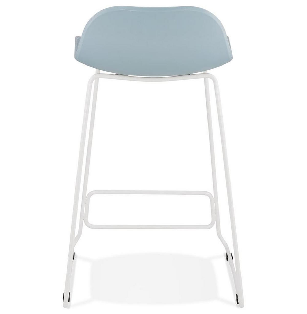 SITZHOCKER Kunststoff Metallgestell Sitzhöhe 66cm Industriedesign JORALI MINI, Blau-Weiß 48x53x85 cm - Blau/Weiß, Kunststoff/Metall (48/85/53cm) - KADIMA DESIGN
