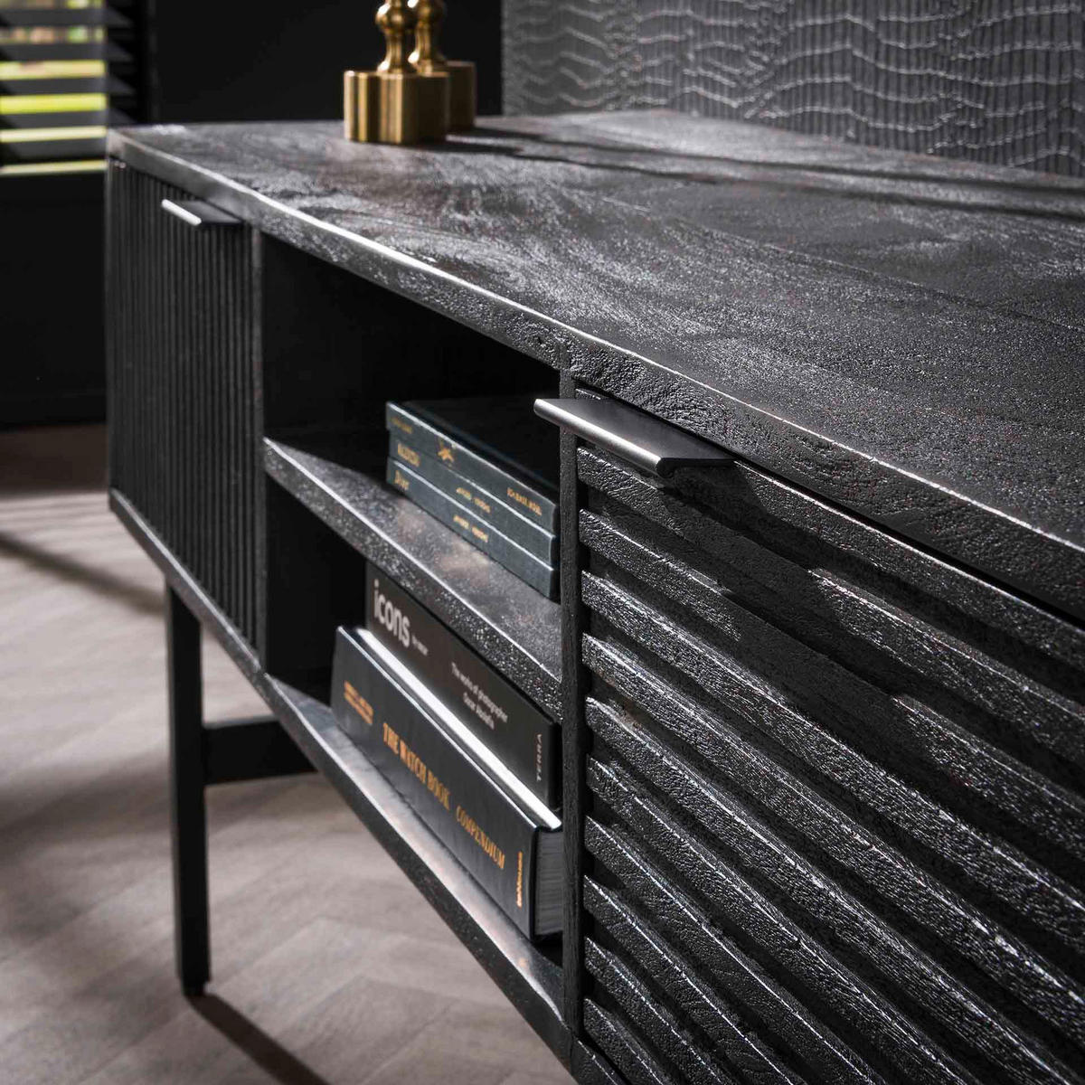 TV-MÖBEL Marina Schwarz 40/140/55 cm - Schwarz, Holz (140/55/40cm) - Hoyz Collection