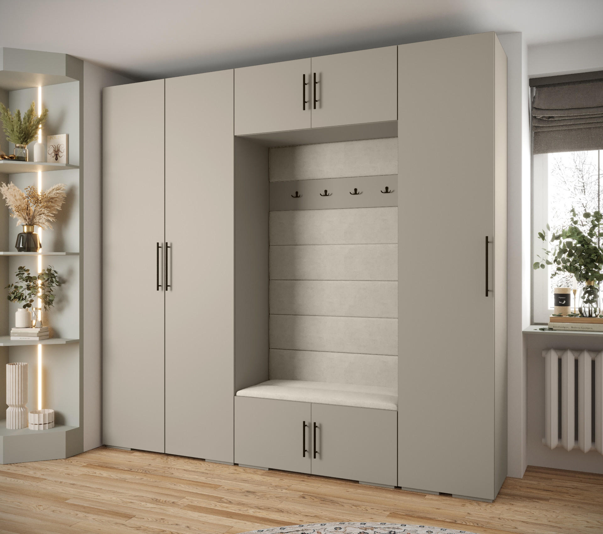 GARDEROBEN-SET 236,7/250/47 - Kaschmir/Beige, Holz/Kunststoff (250/236.7/47cm) - Abiks Möbel