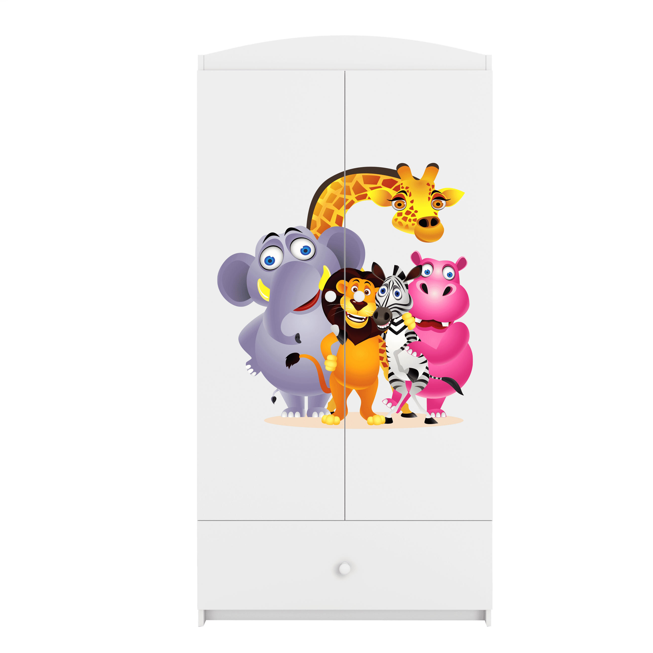 KINDERKLEIDERSCHRANK ZOO - Weiß, Holzwerkstoff (90/175/52cm) - RAUMHIRSCH FURNITURE