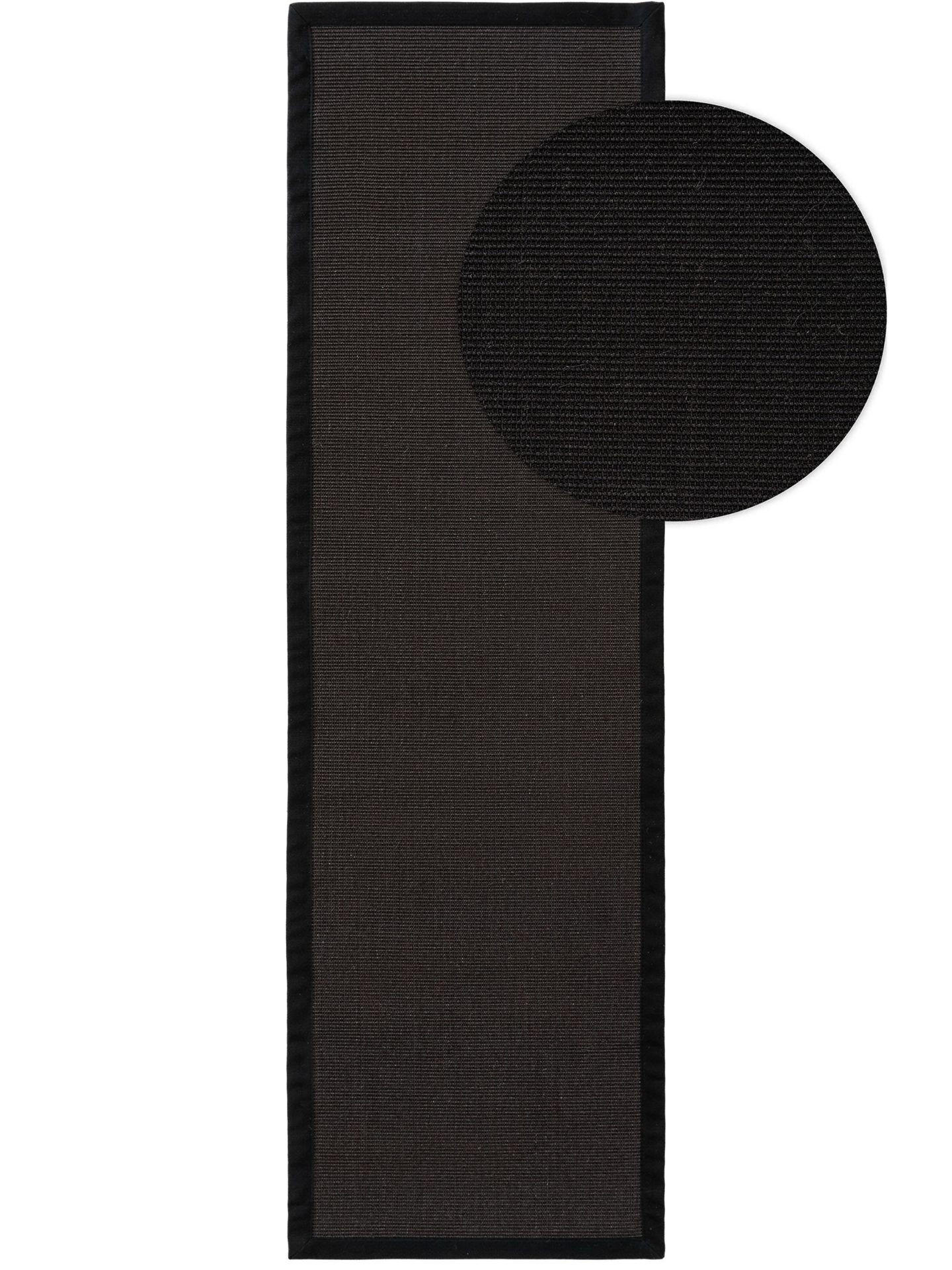 SISALLÄUFER Sana Schwarz 70/240 cm - Schwarz, Naturmaterialien/Kunststoff (70/1cm) - KUNSTLOFT