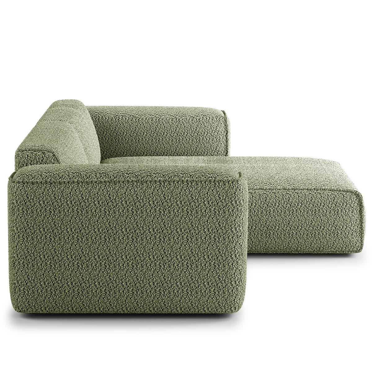 1,5-SITZER ECKSOFA mit Longchair - Schwarz/Grün, Kunststoff/Textil (260/173cm) - home24