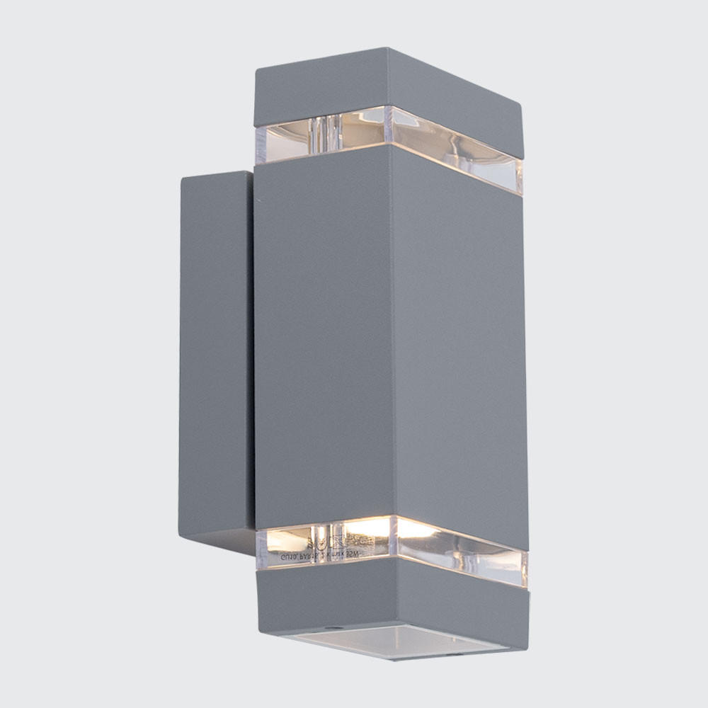 AUSSEN-WANDLEUCHTE ZEW Metall Grau - Grau, Glas (11/23.5/10.9cm)