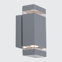 AUSSEN-WANDLEUCHTE ZEW Metall Grau - Grau, Glas (11/23.5/10.9cm)