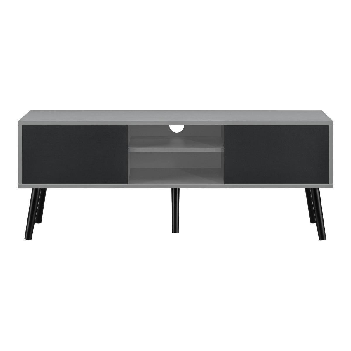 LOWBOARD Eskilstuna - Schwarz, Holz/Holzwerkstoff (120/46.5/29.5cm) - [en.casa]