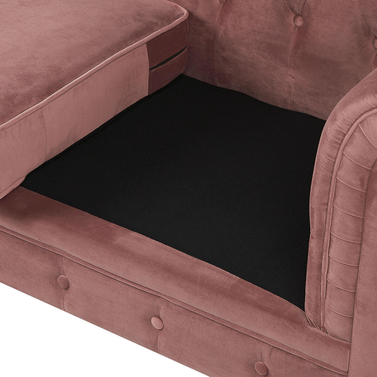 4-SITZER SOFA SET Samtstoff Rosa Chesterfield - Pink, Textil (201/70/75cm) - Beliani