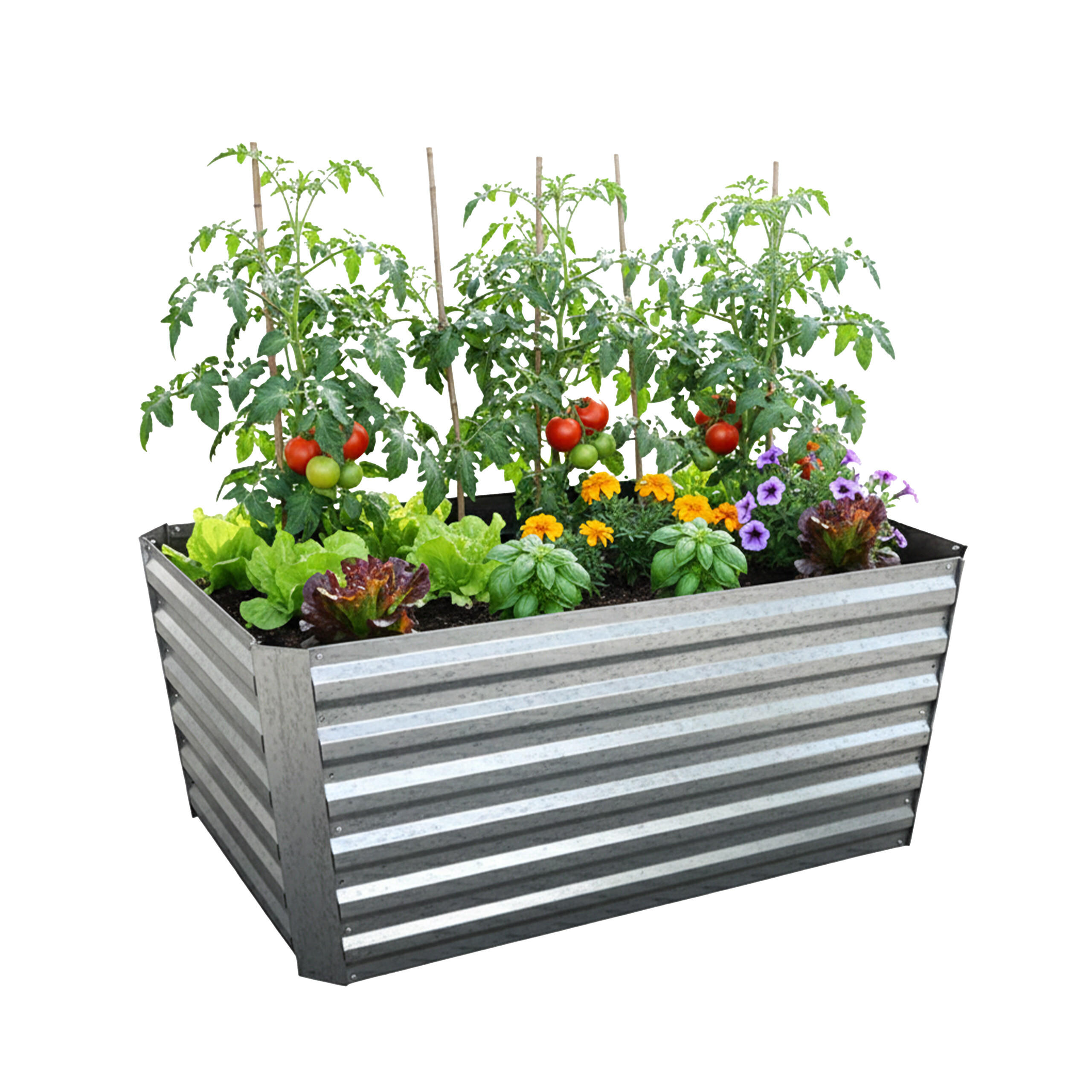 HOCHBEET - Silberfarben, Metall (57/60/57cm) - Relaxdays