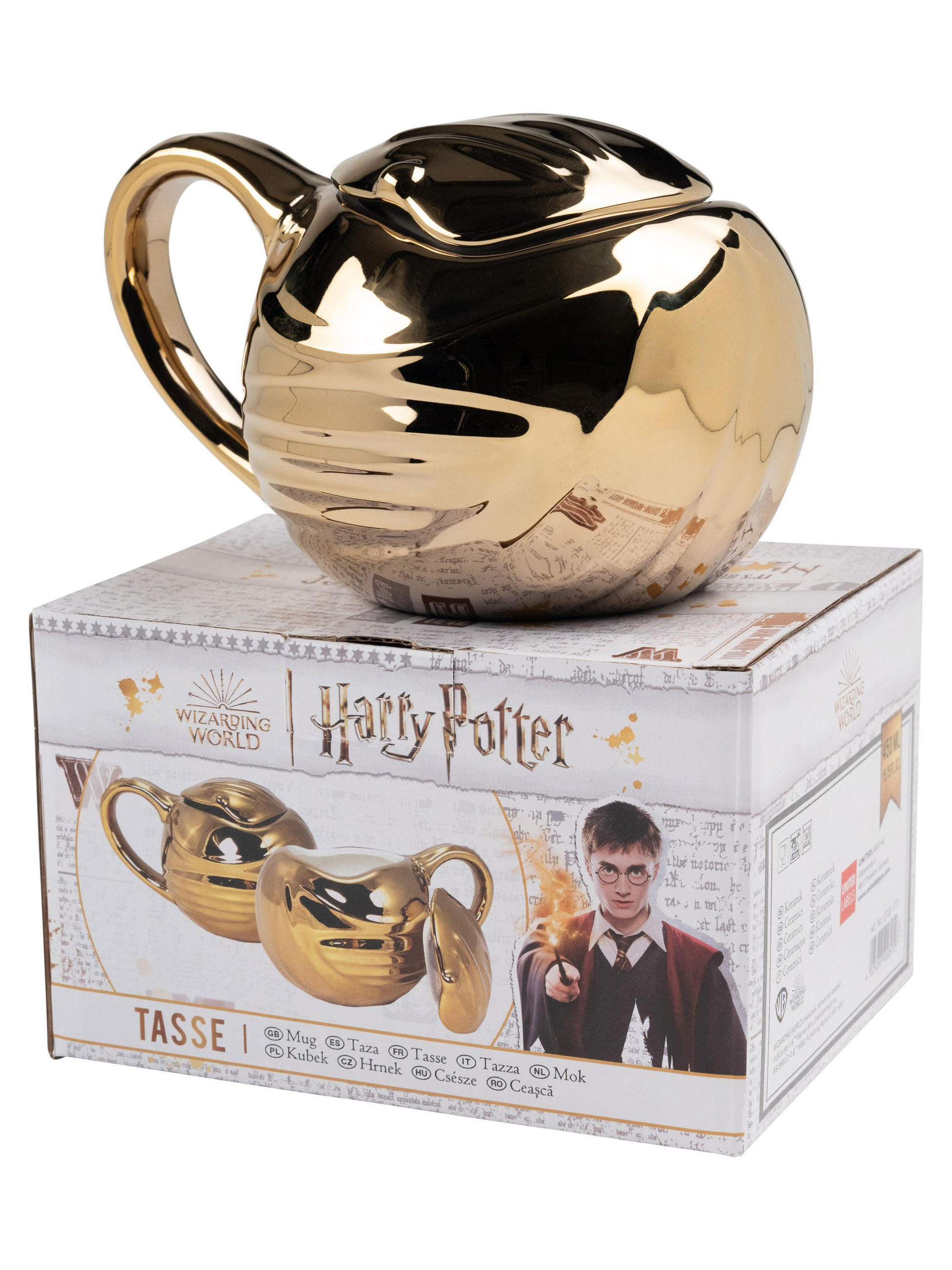 KAFFEEBECHER Harry Potter Goldener Schnatz Gold 10 x 16,5 x 12 cm 450 ml - Multicolor, Keramik (0.45L) - United Labels