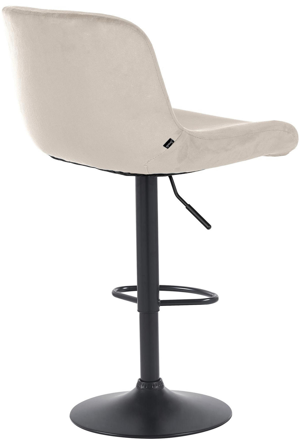 BARHOCKER Samt creme - Creme/Schwarz, Textil/Metall (50/85/50cm) - CLP