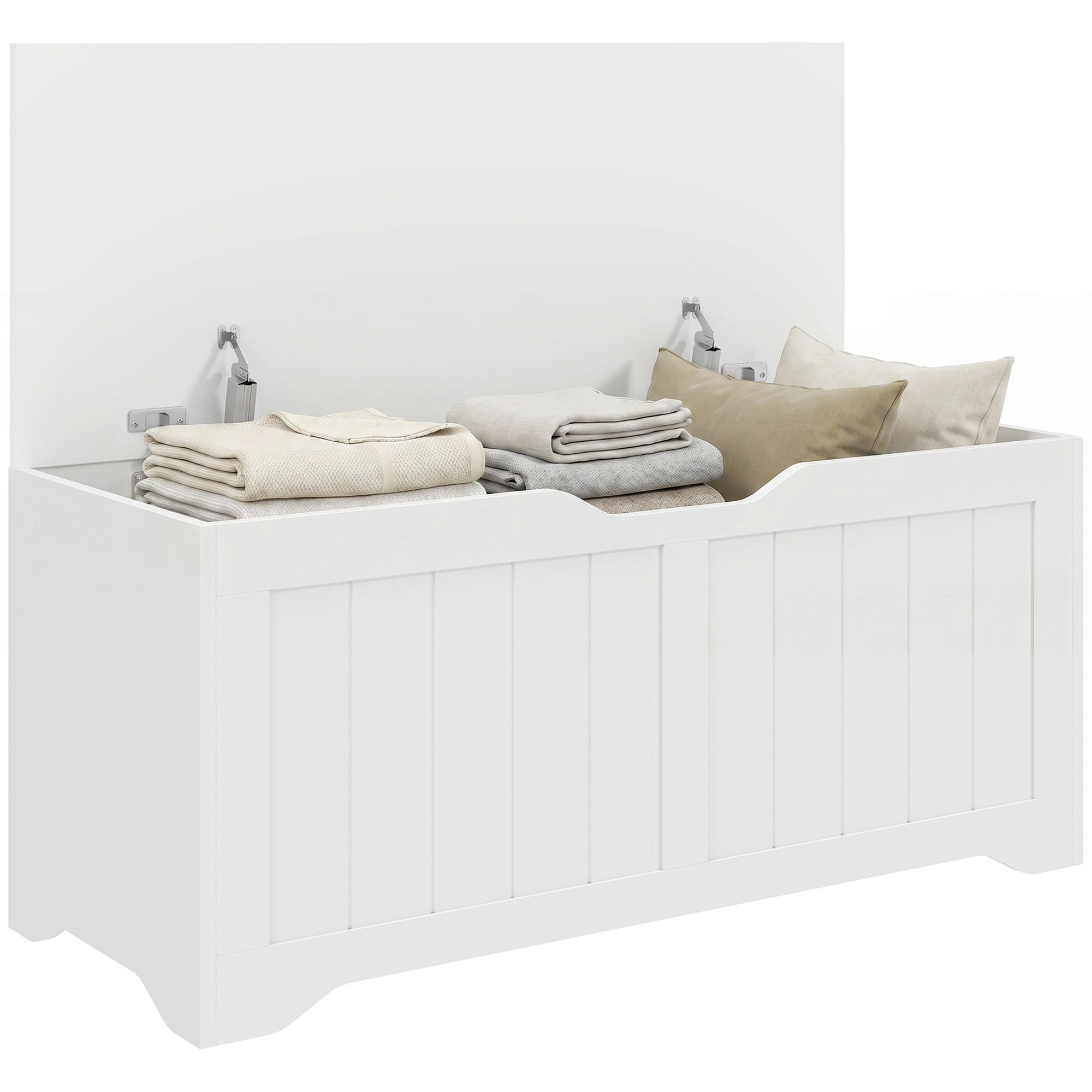 TRUHENBANK Weiß 100/40/45 cm - Weiß, Holzwerkstoff/Kunststoff (40/45/100cm) - PANGIVO