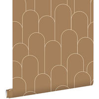 TAPETE Art Decó Muster 50 x 900 cm - Terracotta, Papier (50/900cm) - ESTAhome
