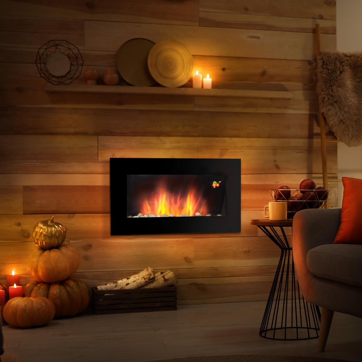 ELEKTRICKÝ KRB 1000/2000 W - černá, kov (11.5/40/72.5cm) - HOMCOM