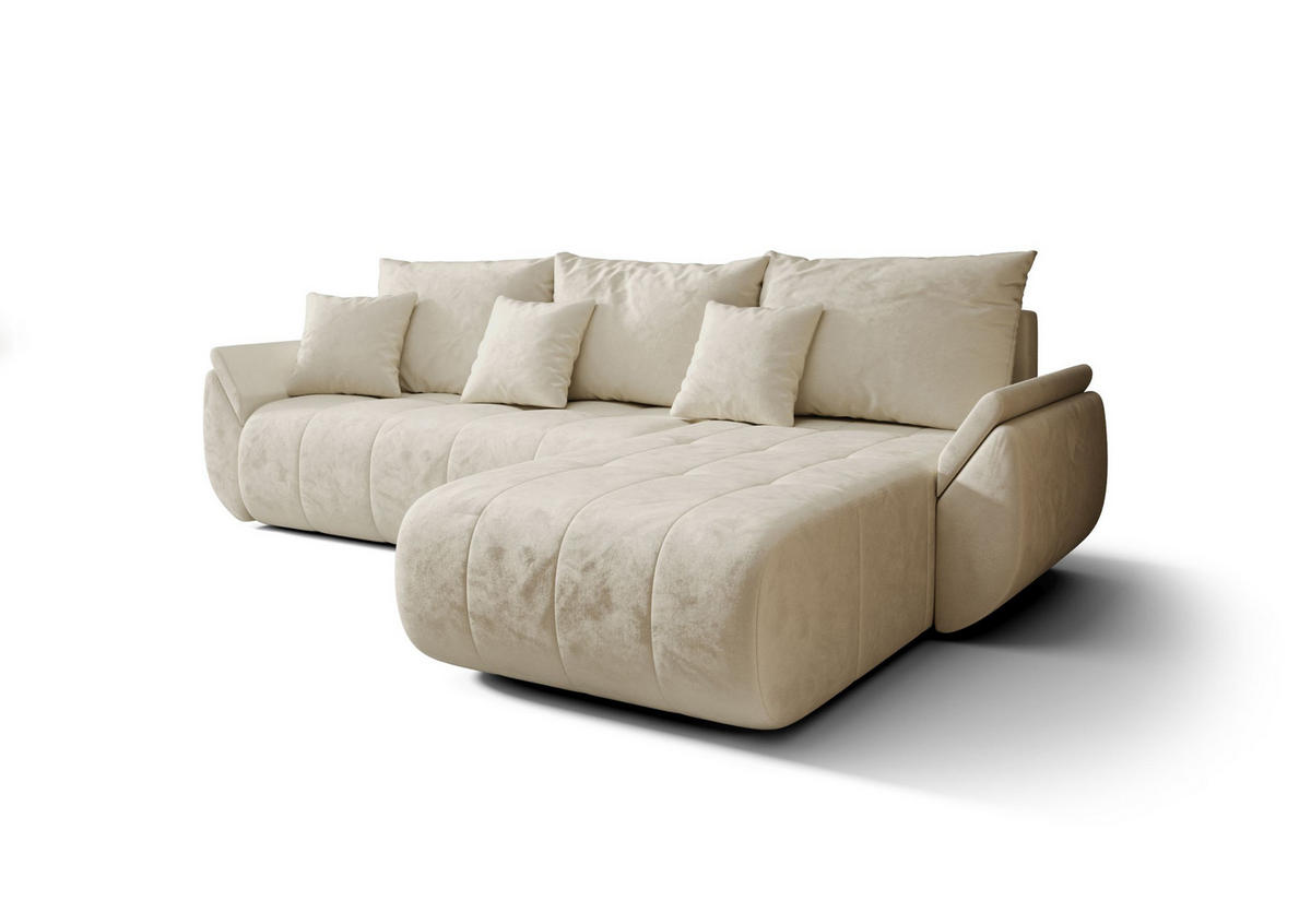 ECKSOFA mit Schlaffunktion TOKYO L Monolith 02 Links - Beige, Textil (280/185cm) - Bedante
