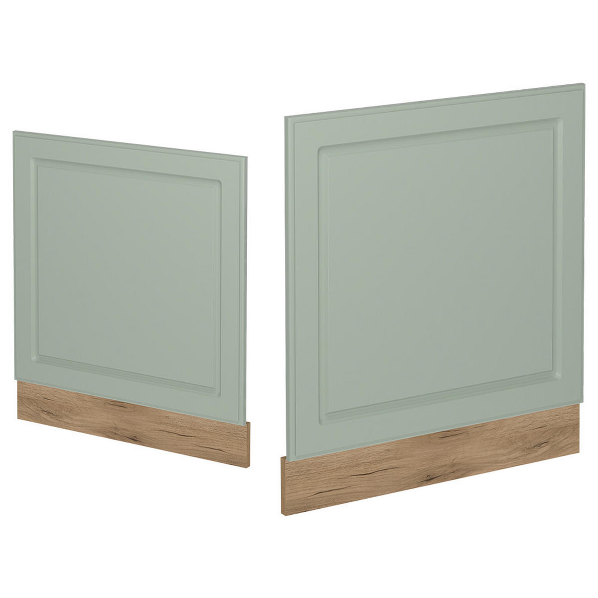 PŘEDNÍ PANEL R-Line, Mint venkovský dům/Zlatý mocný dub, 60 cm pracovná doska Mramor - medově dubová/zelená barva, kompozitní dřevo (60/67.4/60cm) - Vicco