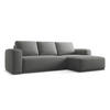 ECKSOFA mit Schlaffunktion Chenille Stoff Grau - Schieferfarben/Schwarz, Kunststoff/Textil (258/160cm) - Makamii