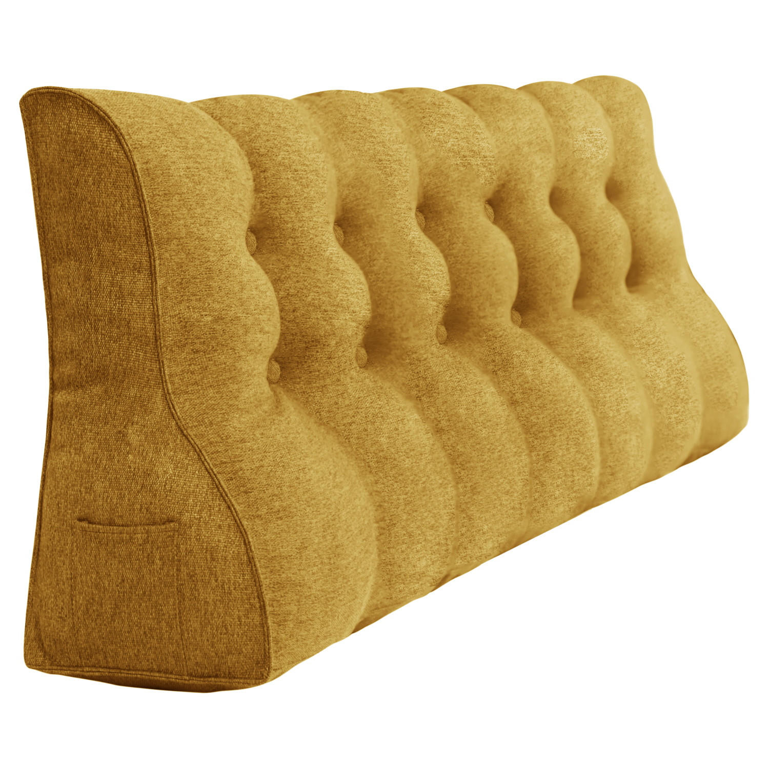 RÜCKENKISSEN Körperkontur Leinenlook Gelb 180 cm - Gelb, Textil (55/180cm) - Vercart