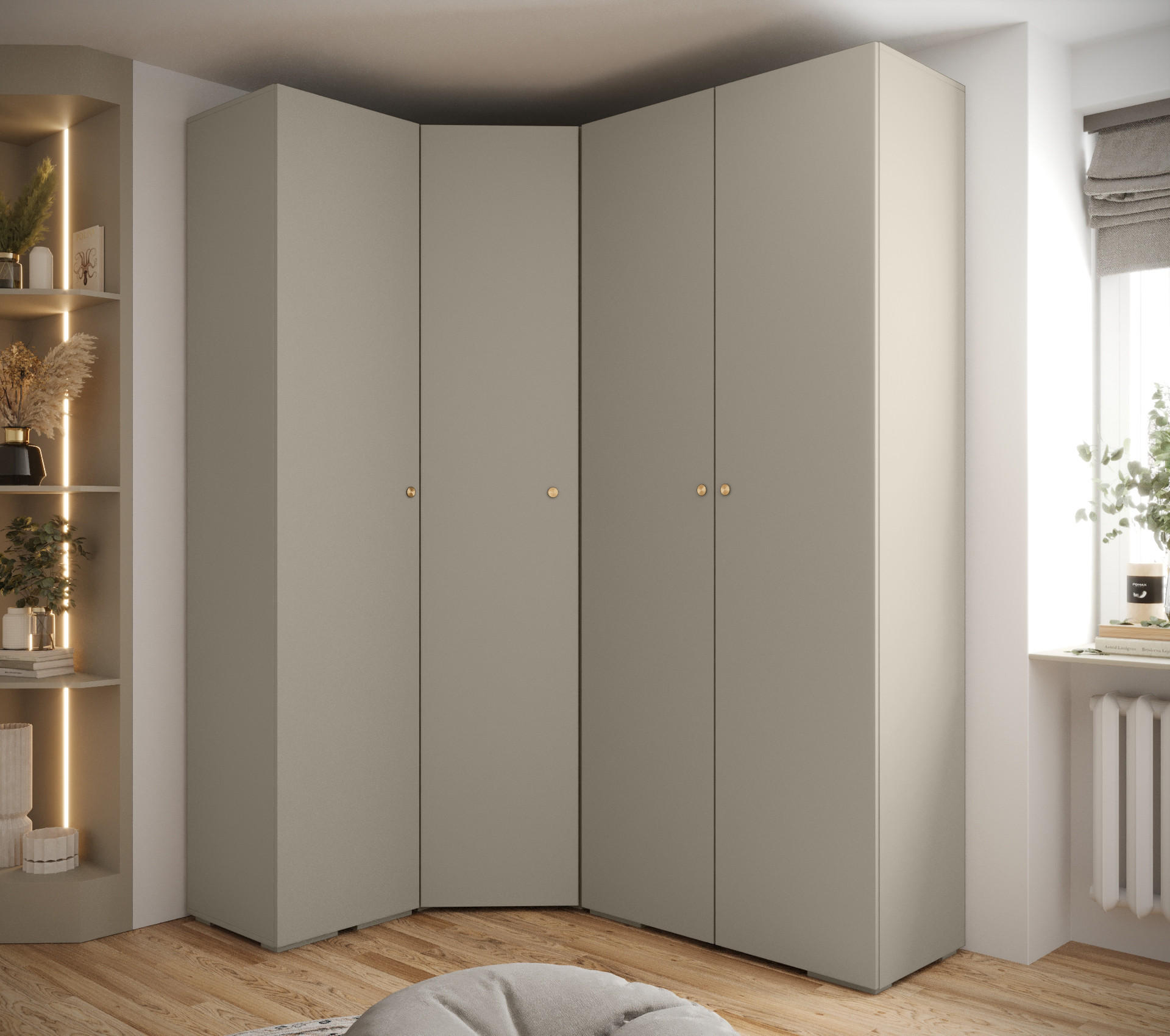 GARDEROBEN-SET 236,7/181,7/47 - Kaschmir/Goldfarben, Holz/Kunststoff (181.7/236.7/47cm) - Abiks Möbel
