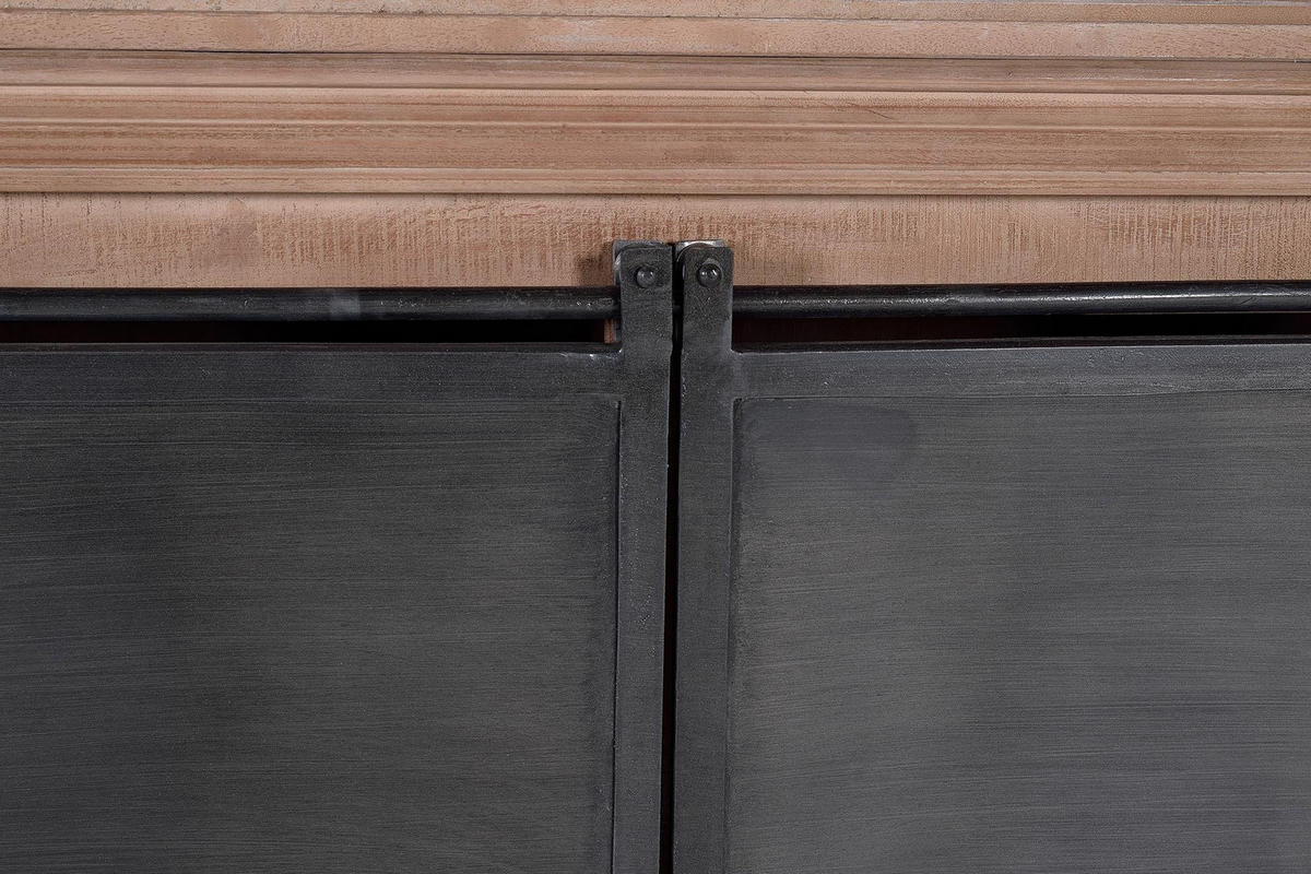 BUFFETSCHRANK aus Mangoholz und Metall - Braun, Holz (53/220/20cm) - Giner y Colomer