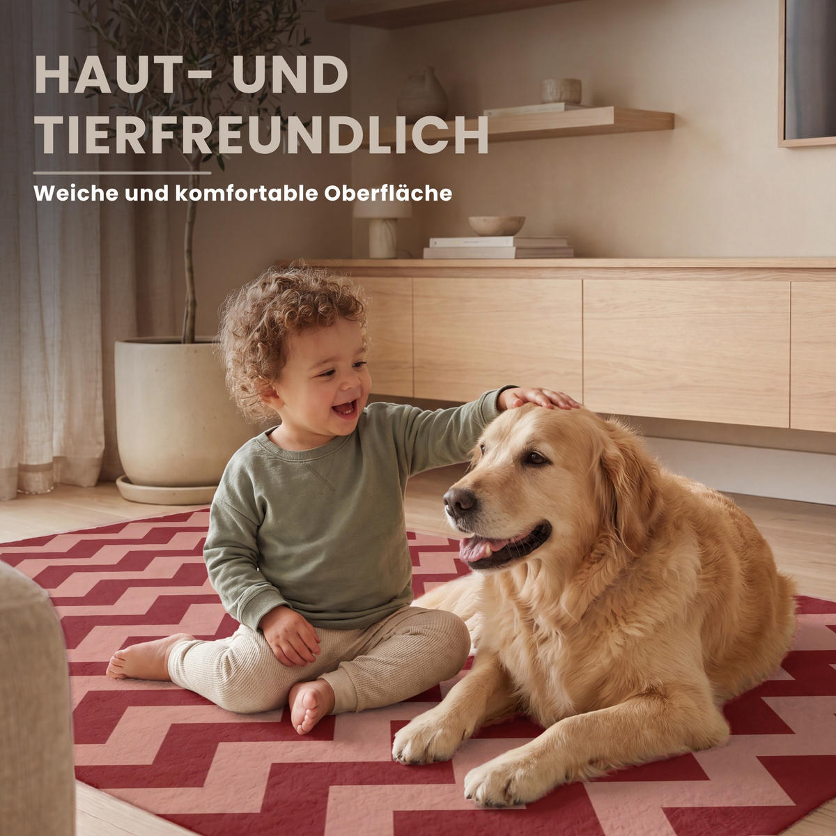 TEPPICH - Zickzack - Streifen - Muster - Rot - 120x80 cm - Rot, Kunststoff/Textil (120/0.4cm) - OnlyWow