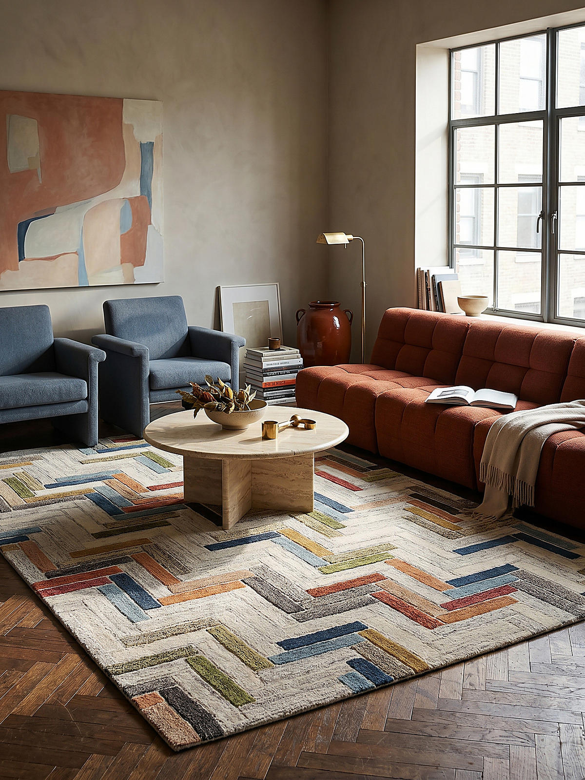WOLLTEPPICH ESK, geometrisch, Florhöhe 10 mm, Bunt, 160 x 230 cm - Multicolor, Textil (160/230cm) - KADIMA DESIGN