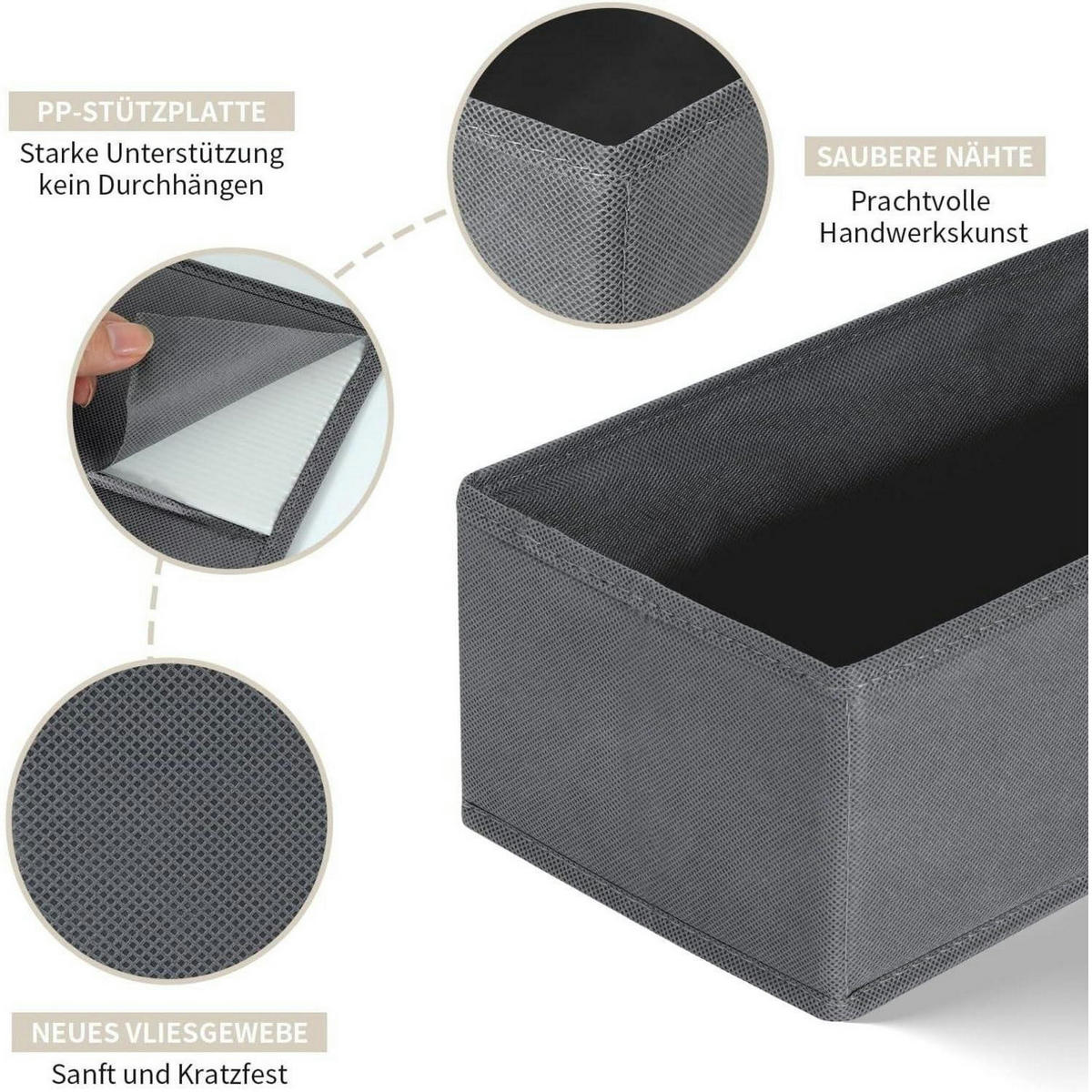 SCHUBLADEN Organizer 14-teiliges Set Grau - Grau, Textil (28/12/42cm)